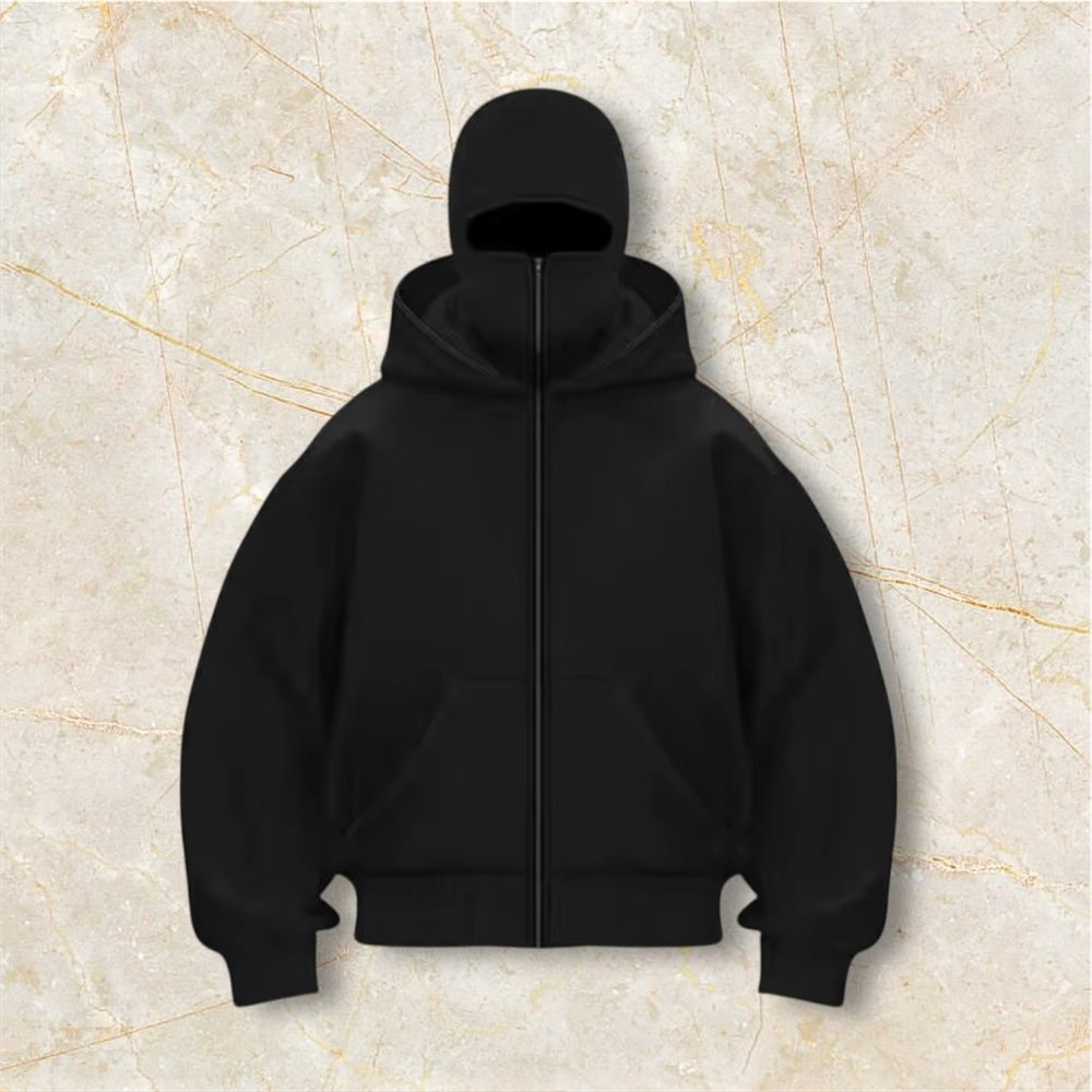 Men's Black Zip-Up Sweater